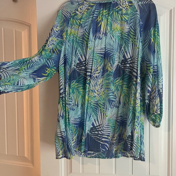 Fred Davis Blouse - Fun summer print size 1X - Picture 2 of 3